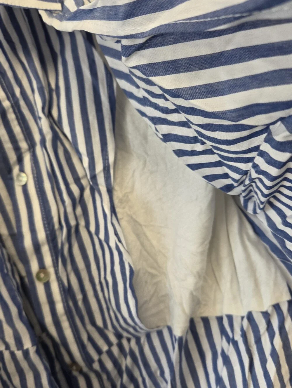 Seraphine Mid Blue & White Stripe Maternity & Nursing Dress